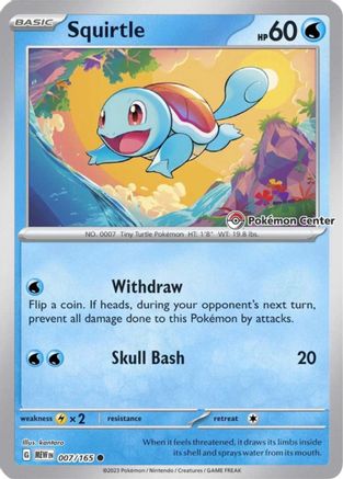 Squirtle 007/165  - Reverse Holofoil Miscellaneous Cards & Products - Promo