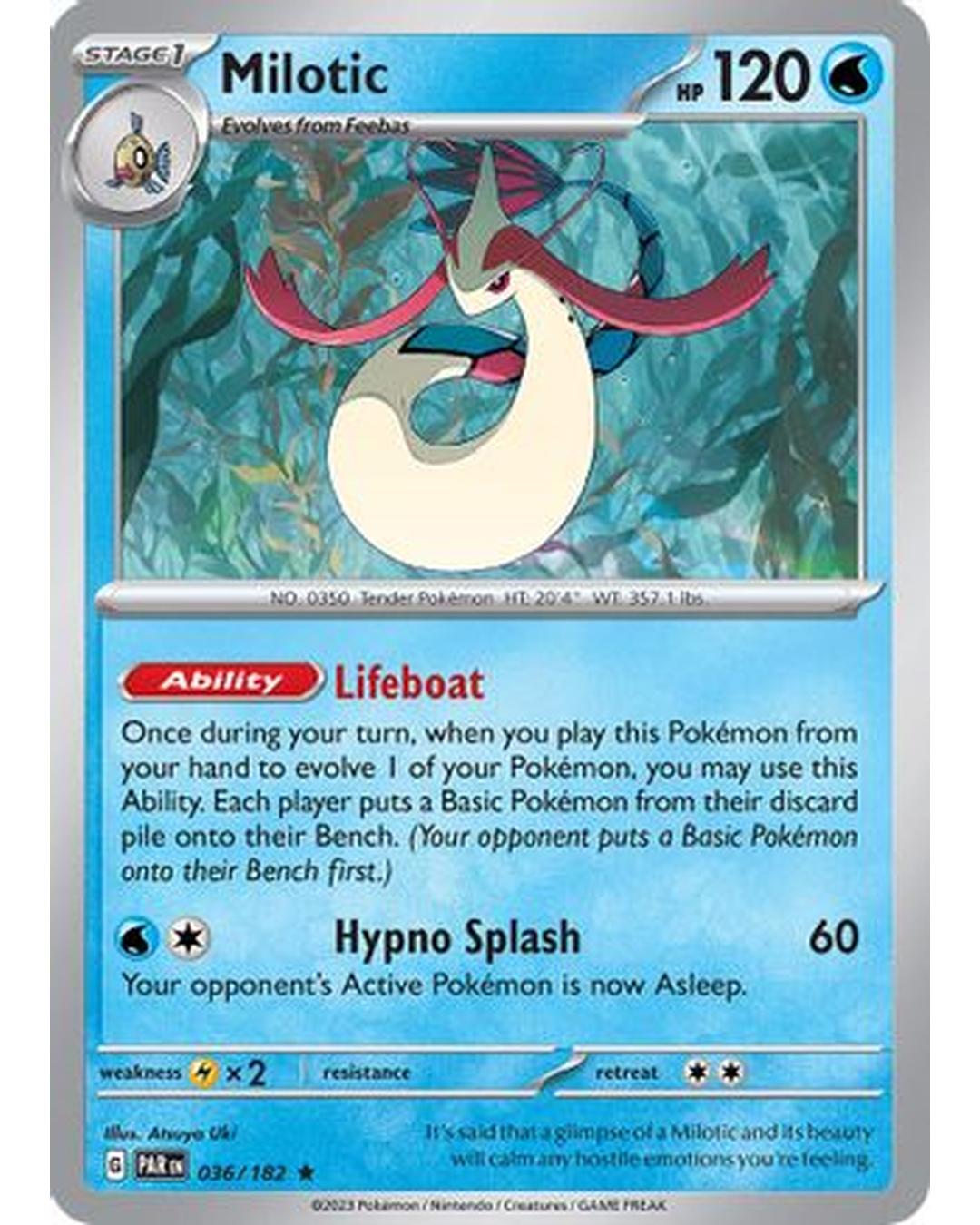 Milotic 036/182  - Reverse Holofoil SV04 Paradox Rift - Rare