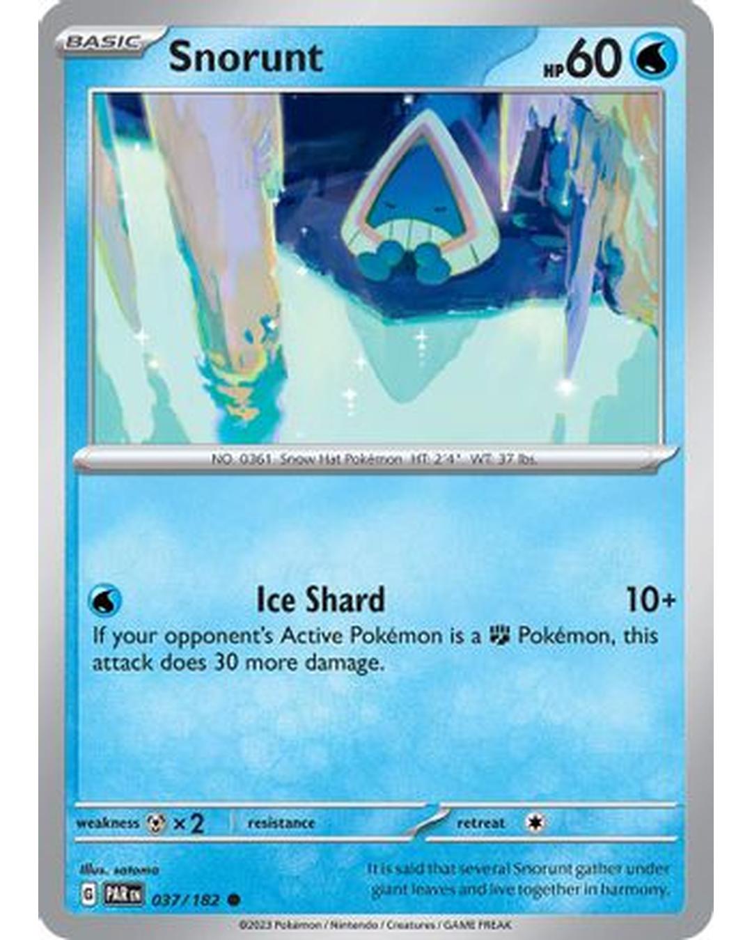 Snorunt 037/182  - Reverse Holofoil SV04 Paradox Rift - Common