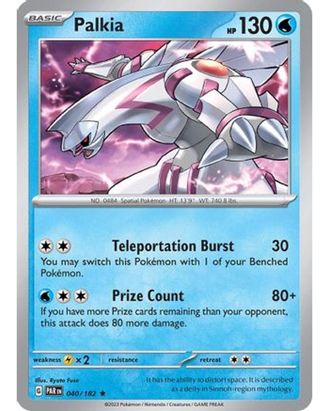 Palkia 040/182  - Holofoil SV04 Paradox Rift - Rare