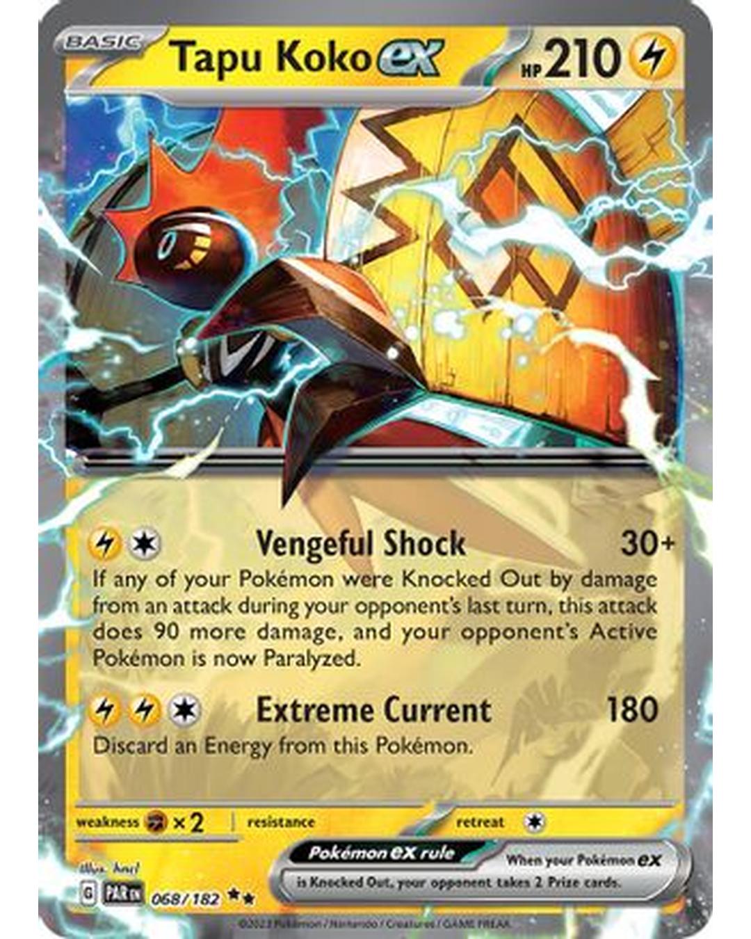 Tapu Koko ex 068/182  - Holofoil SV04 Paradox Rift - Double Rare