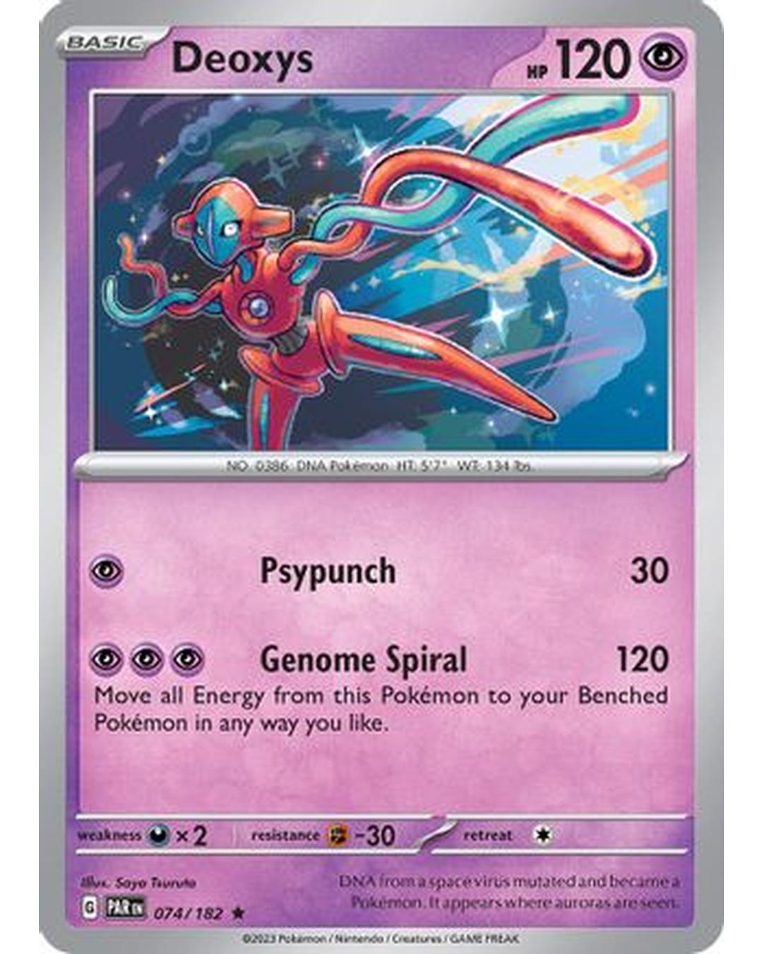 Deoxys 074/182  - Holofoil SV04 Paradox Rift - Rare