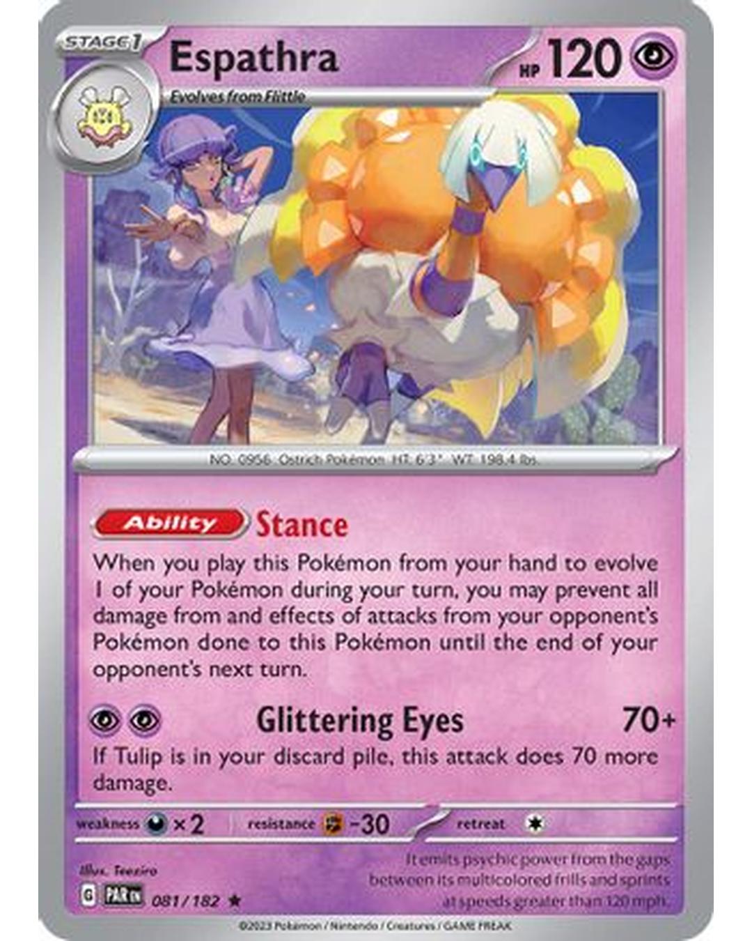 Espathra 081/182  - Reverse Holofoil SV04 Paradox Rift - Rare