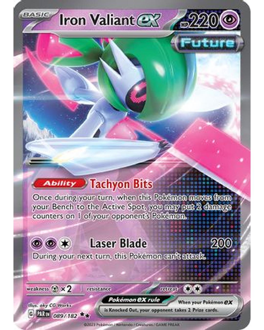 Iron Valiant ex 089/182  - Holofoil SV04 Paradox Rift - Double Rare