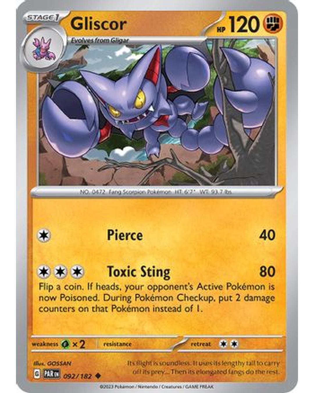 Gliscor 092/182  SV04 Paradox Rift - Uncommon