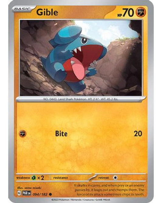 Gible 094/182  - Reverse Holofoil SV04 Paradox Rift - Common