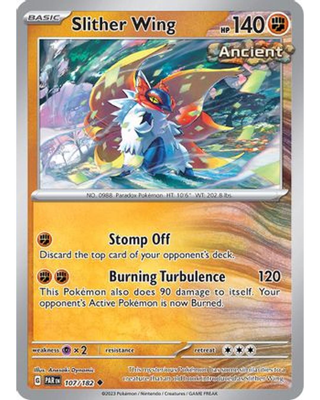 Slither Wing 107/182  - Reverse Holofoil SV04 Paradox Rift - Uncommon