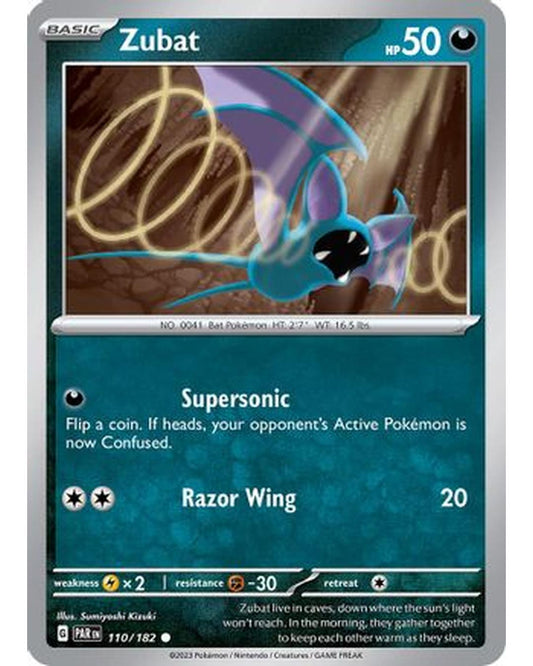 Zubat 110/182  - Reverse Holofoil SV04 Paradox Rift - Common