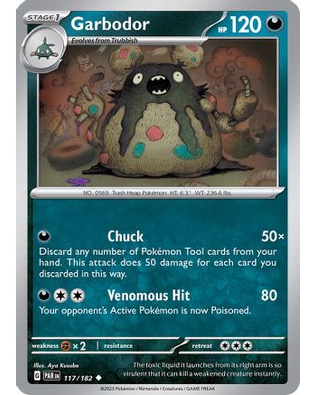 Garbodor 117/182  - Reverse Holofoil SV04 Paradox Rift - Uncommon