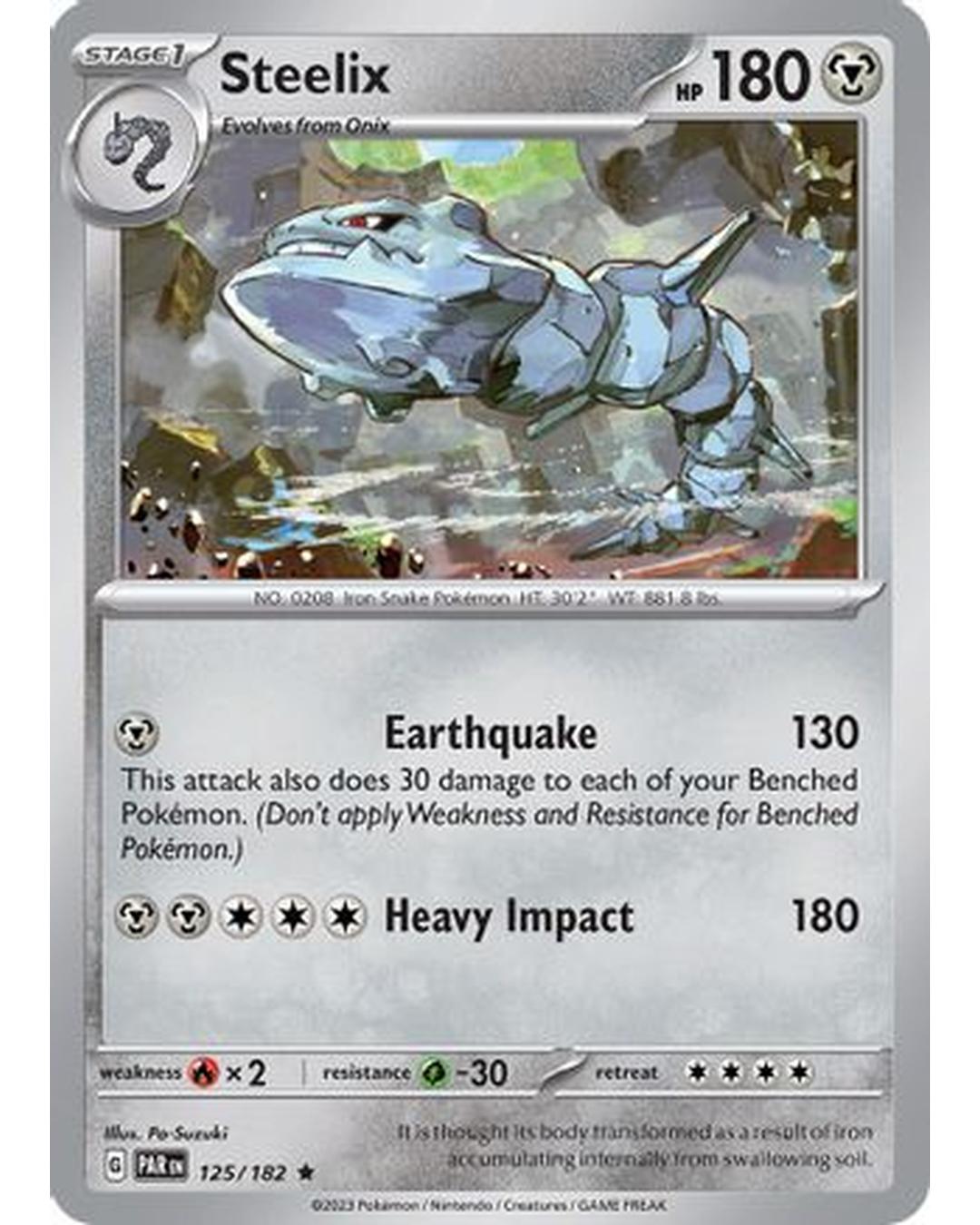 Steelix 125/182  - Holofoil SV04 Paradox Rift - Rare