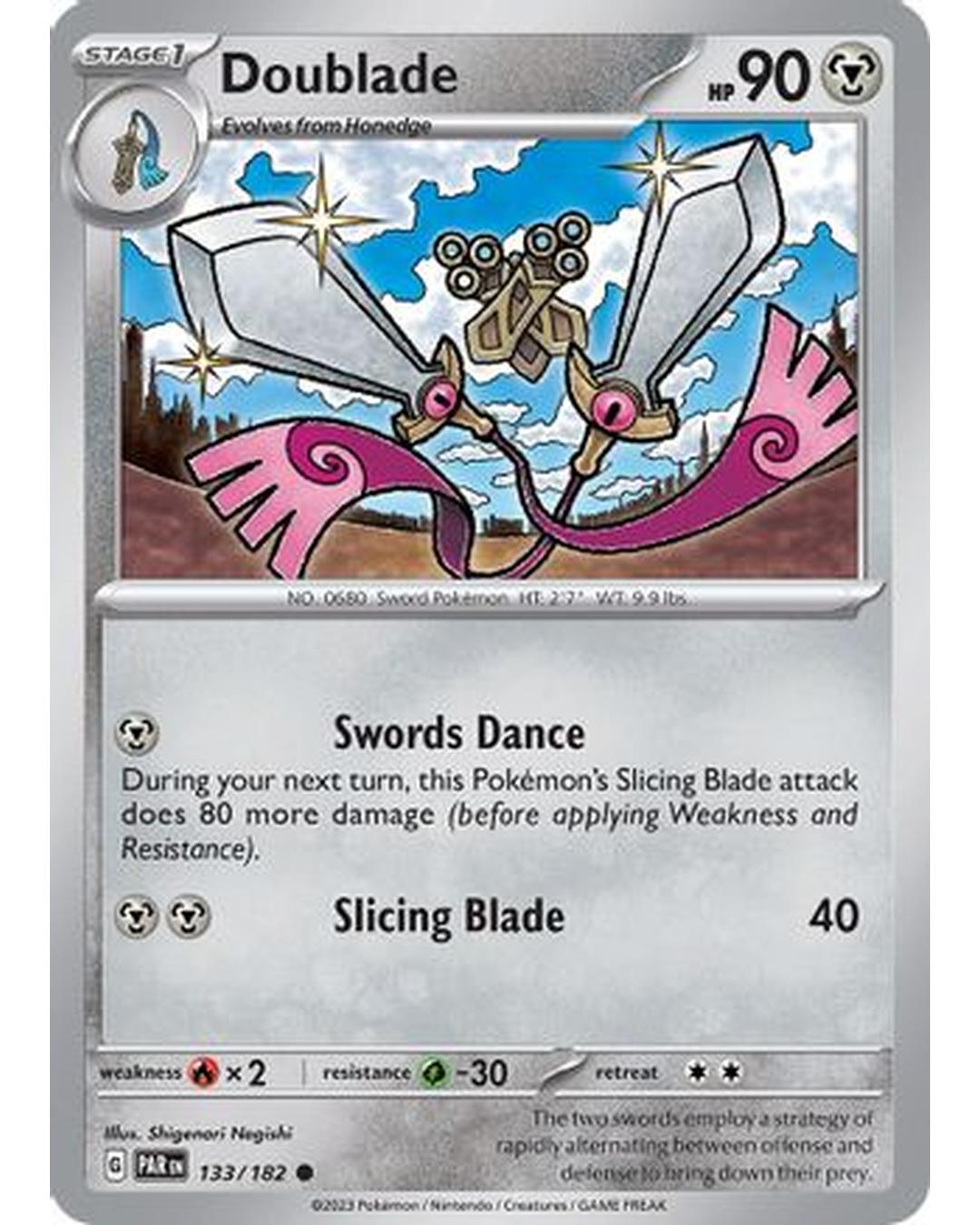 Doublade 133/182  - Reverse Holofoil SV04 Paradox Rift - Common