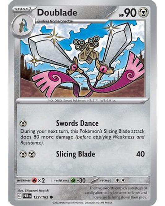 Doublade 133/182  - Reverse Holofoil SV04 Paradox Rift - Common