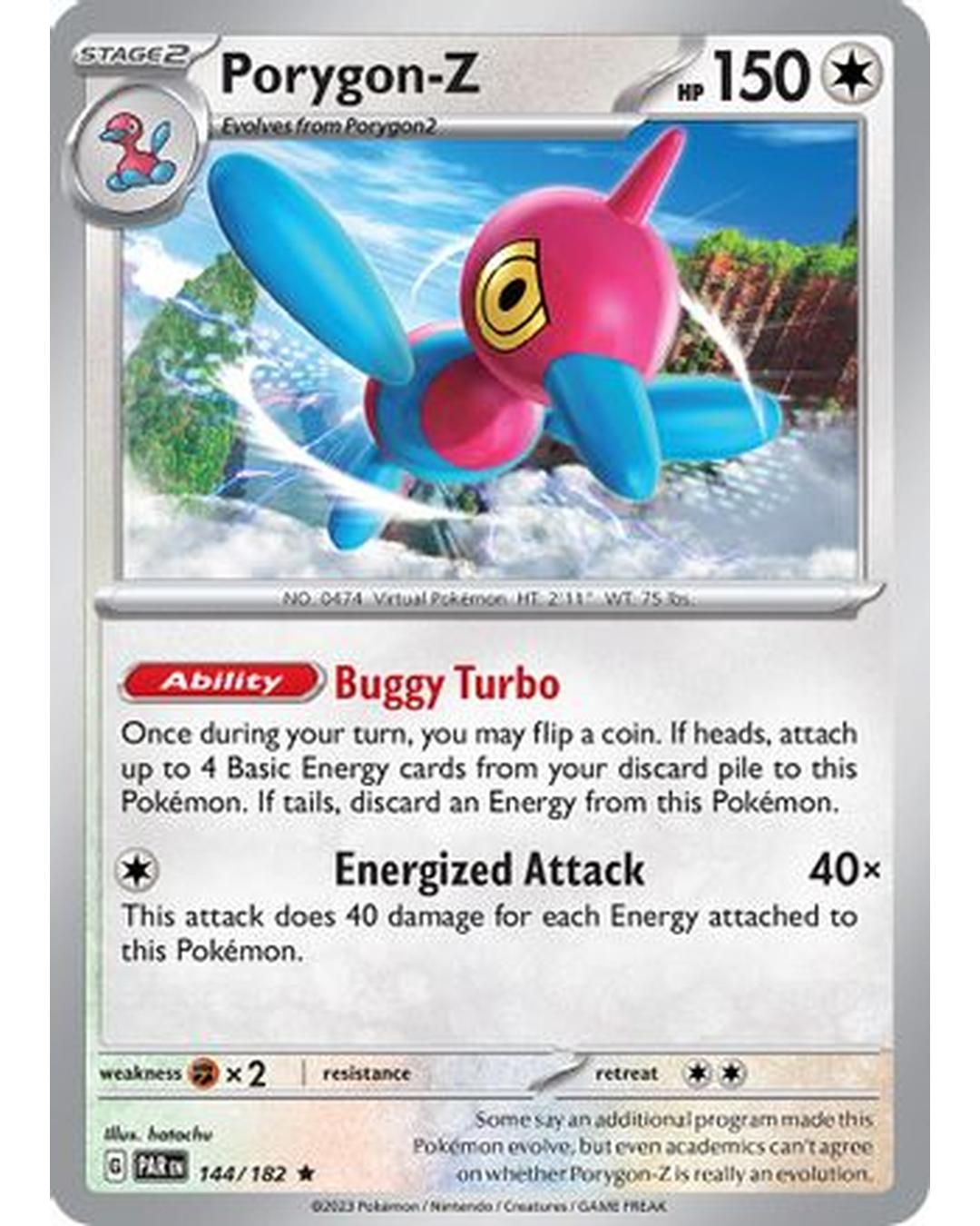 Porygon-Z 144/182  - Reverse Holofoil SV04 Paradox Rift - Rare