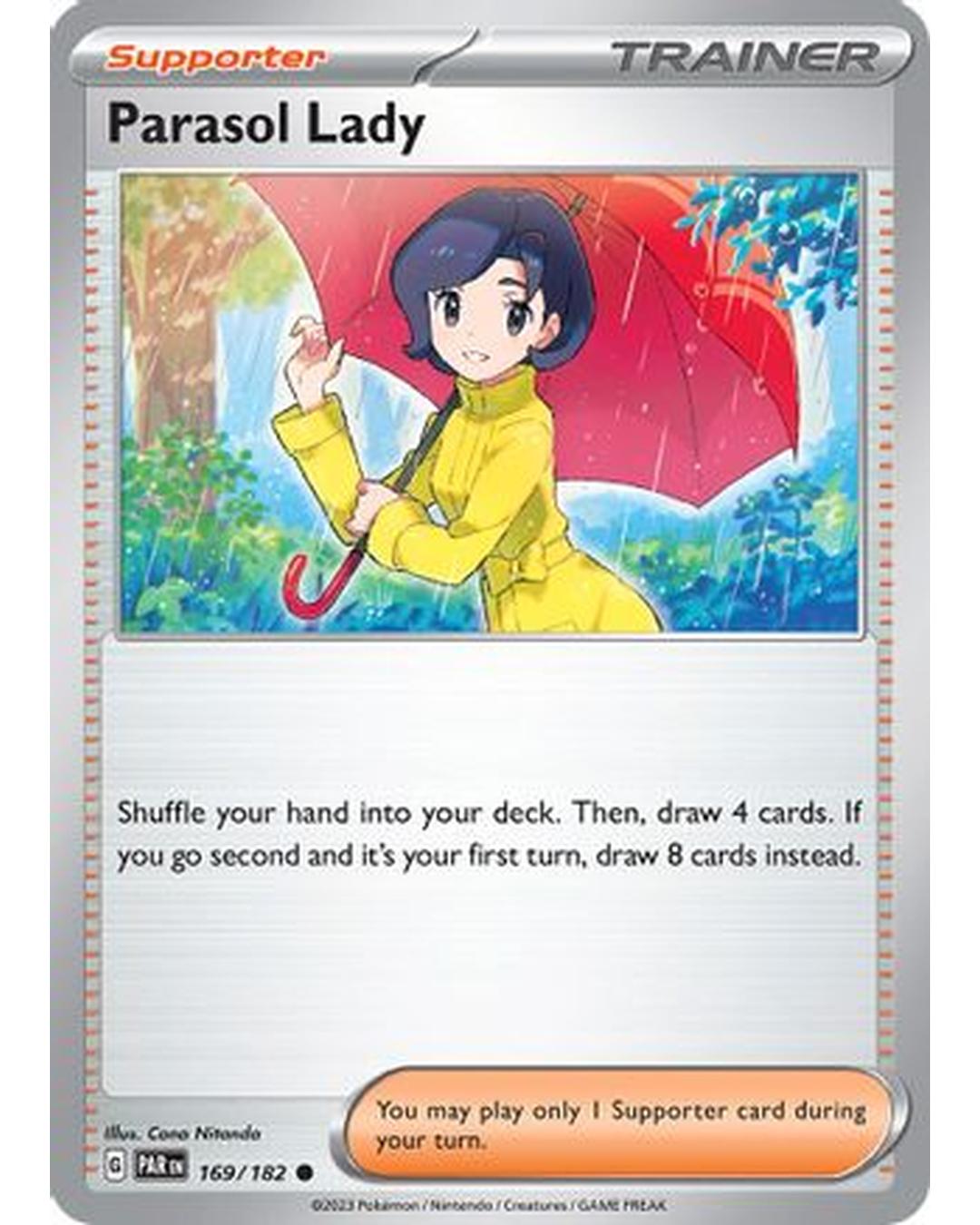 Parasol Lady 169/182  - Reverse Holofoil SV04 Paradox Rift - Common
