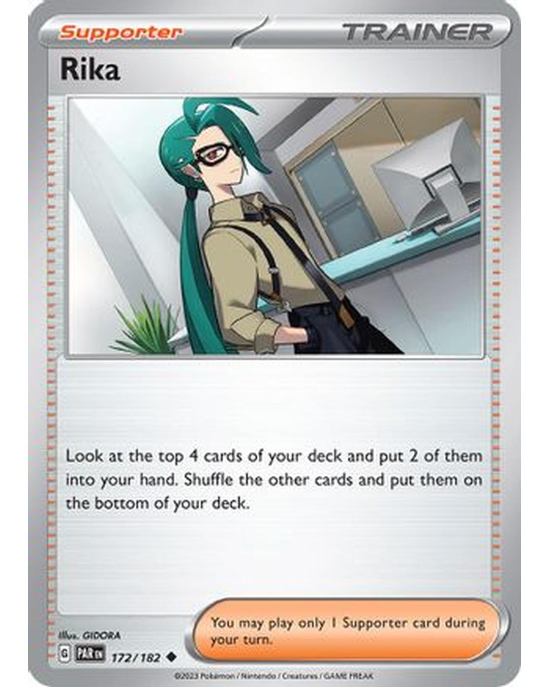 Rika 172/182  - Reverse Holofoil SV04 Paradox Rift - Uncommon