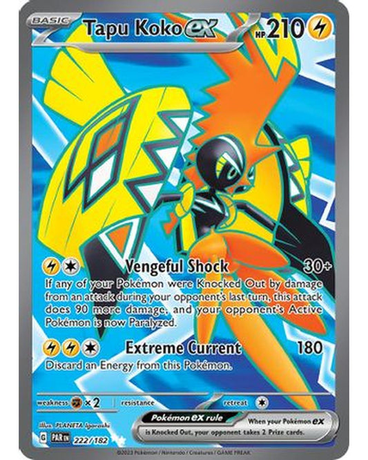 Tapu Koko ex 222/182  - Holofoil SV04 Paradox Rift - Ultra Rare