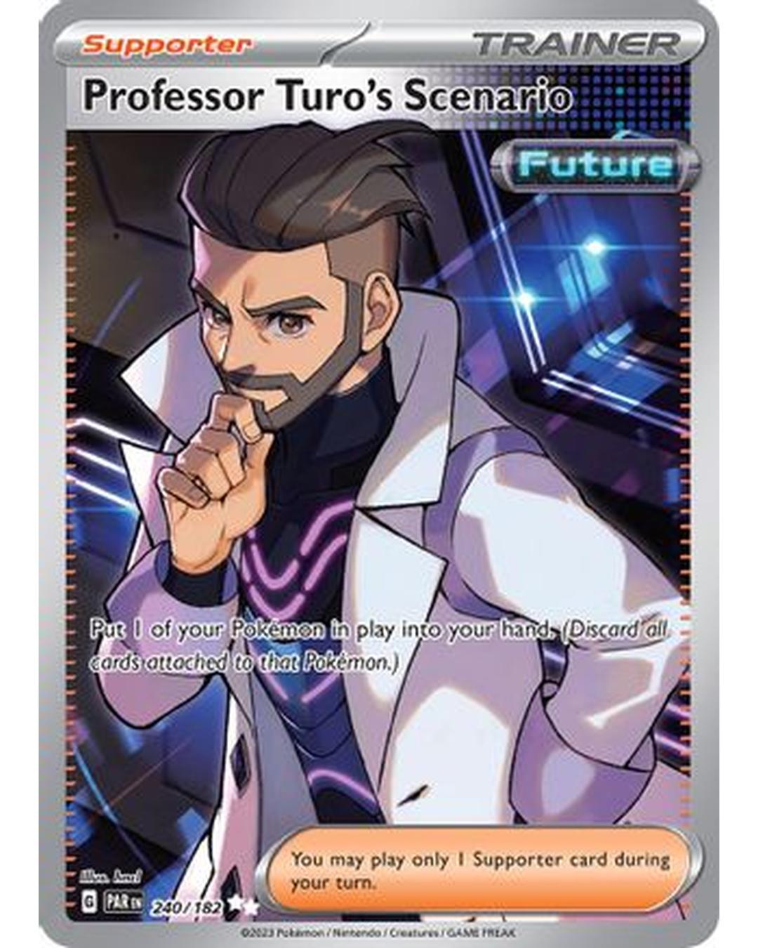 Professor Turo's Scenario 240/182  - Holofoil SV04 Paradox Rift - Ultra Rare