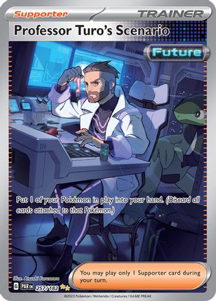 Professor Turo's Scenario 257/182  - Holofoil SV04 Paradox Rift - Special Illustration Rare