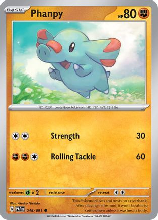 Phanpy 048/091  - Reverse Holofoil SV Paldean Fates - Common