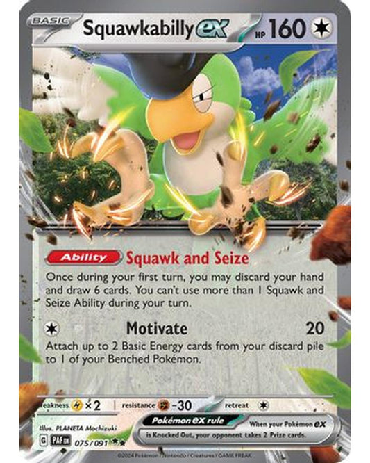 Squawkabilly ex 075/091  - Holofoil SV Paldean Fates - Double Rare