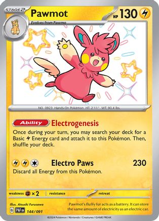 Pawmot 144/091  - Holofoil SV Paldean Fates - Shiny Rare