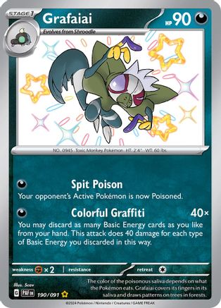 Grafaiai 190/091  - Holofoil SV Paldean Fates - Shiny Rare