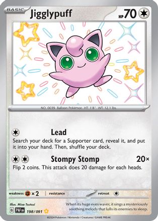 Jigglypuff 198/091  - Holofoil SV Paldean Fates - Shiny Rare