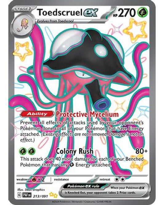 Toedscruel ex 213/091  - Holofoil SV Paldean Fates - Shiny Ultra Rare