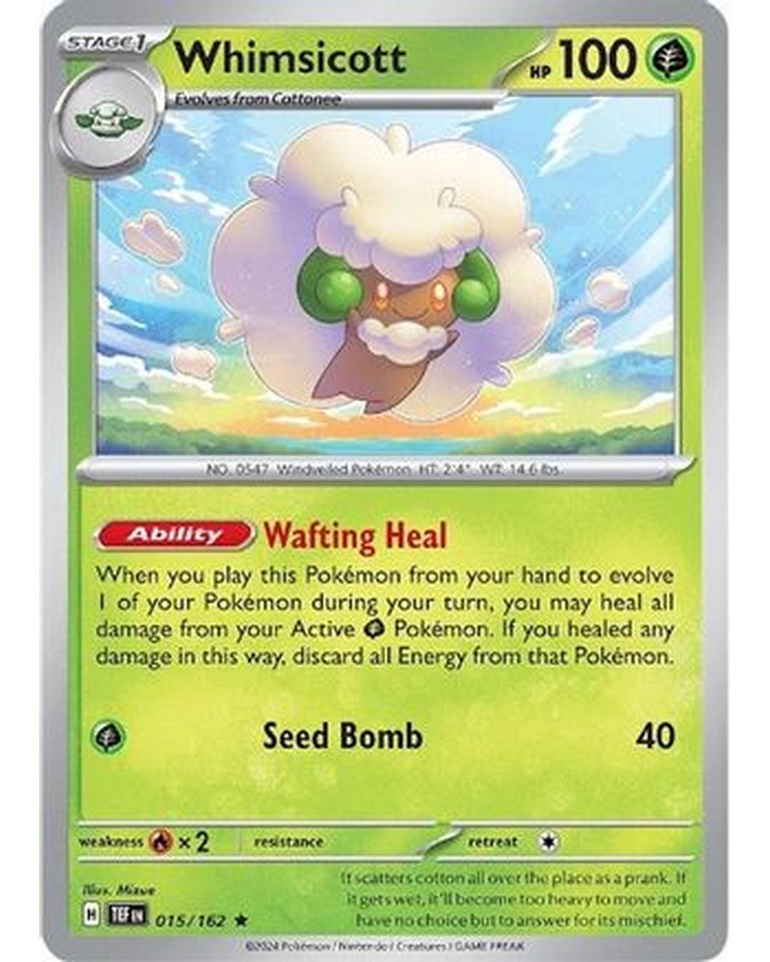 Whimsicott 015/162  - Holofoil SV05 Temporal Forces - Rare