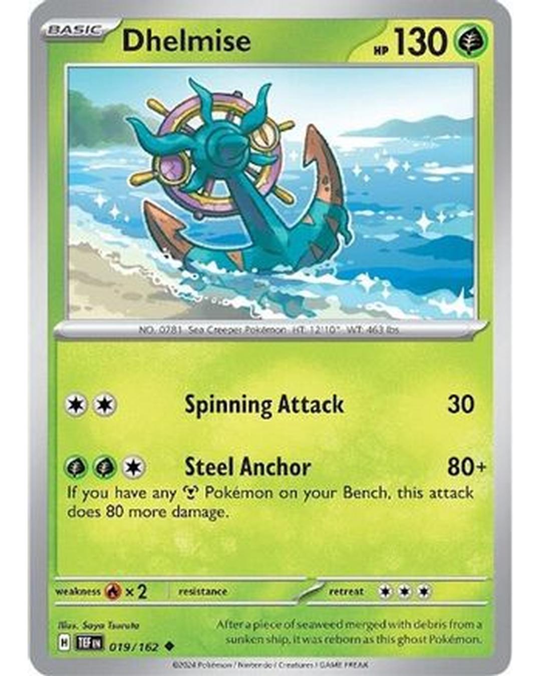 Dhelmise 019/162  - Reverse Holofoil SV05 Temporal Forces - Uncommon