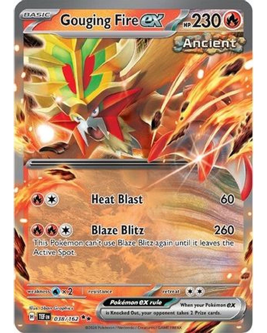 Gouging Fire ex 038/162  - Holofoil SV05 Temporal Forces - Double Rare