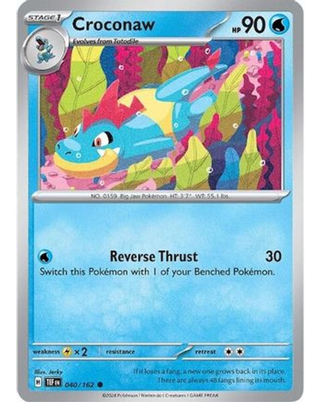 Croconaw 040/162  - Reverse Holofoil SV05 Temporal Forces - Common