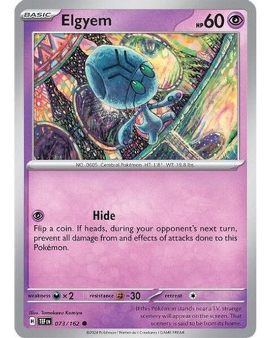 Elgyem 073/162  - Reverse Holofoil SV05 Temporal Forces - Common
