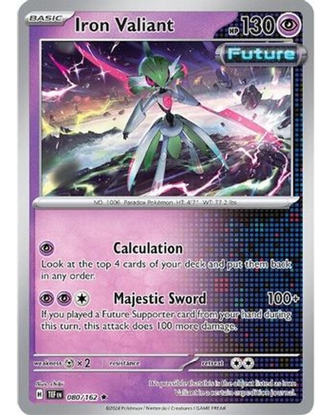 Iron Valiant 080/162  - Reverse Holofoil SV05 Temporal Forces - Rare