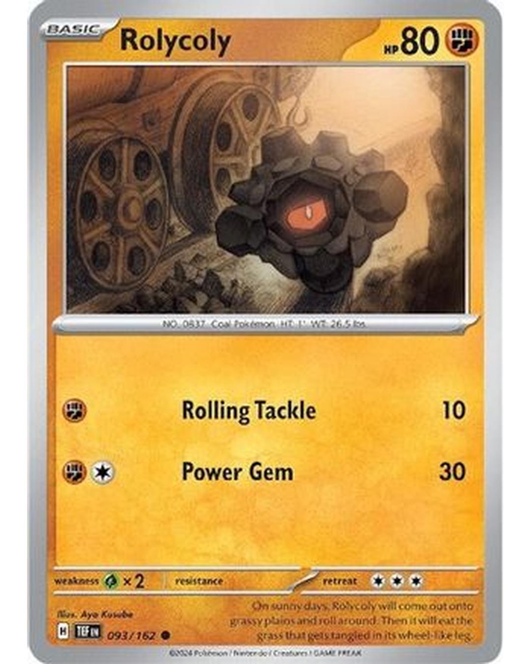 Rolycoly 093/162  - Reverse Holofoil SV05 Temporal Forces - Common