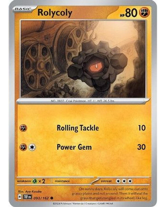 Rolycoly 093/162  - Reverse Holofoil SV05 Temporal Forces - Common