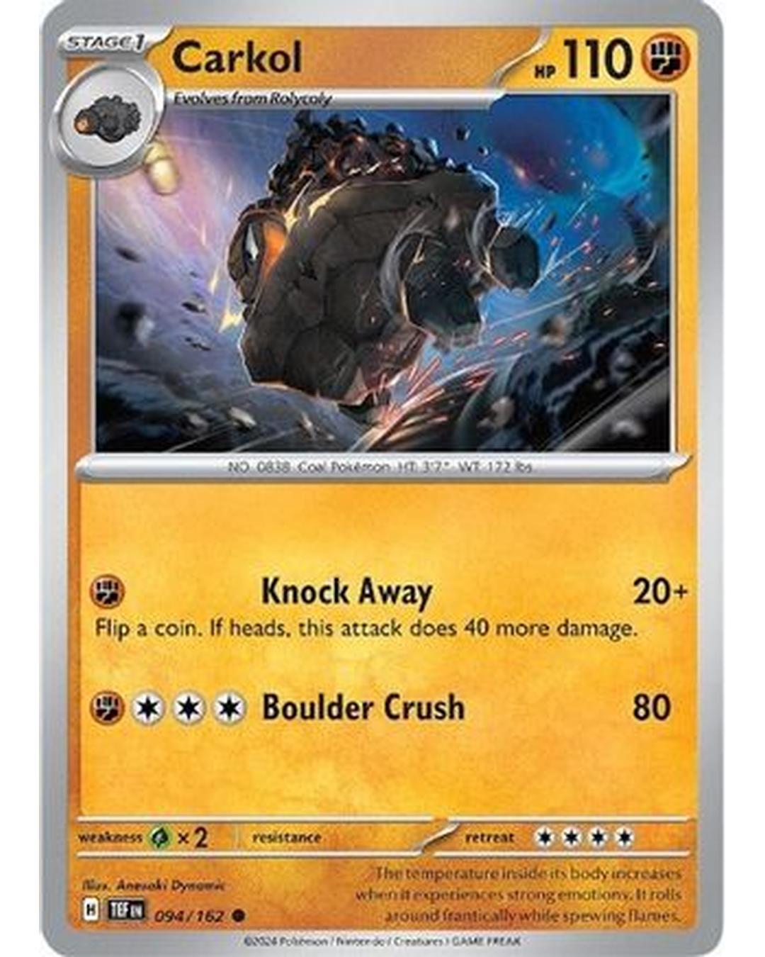 Carkol 094/162  - Reverse Holofoil SV05 Temporal Forces - Common