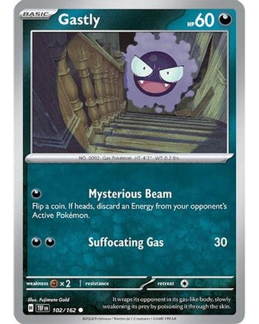 Gastly 102/162  - Reverse Holofoil SV05 Temporal Forces - Common