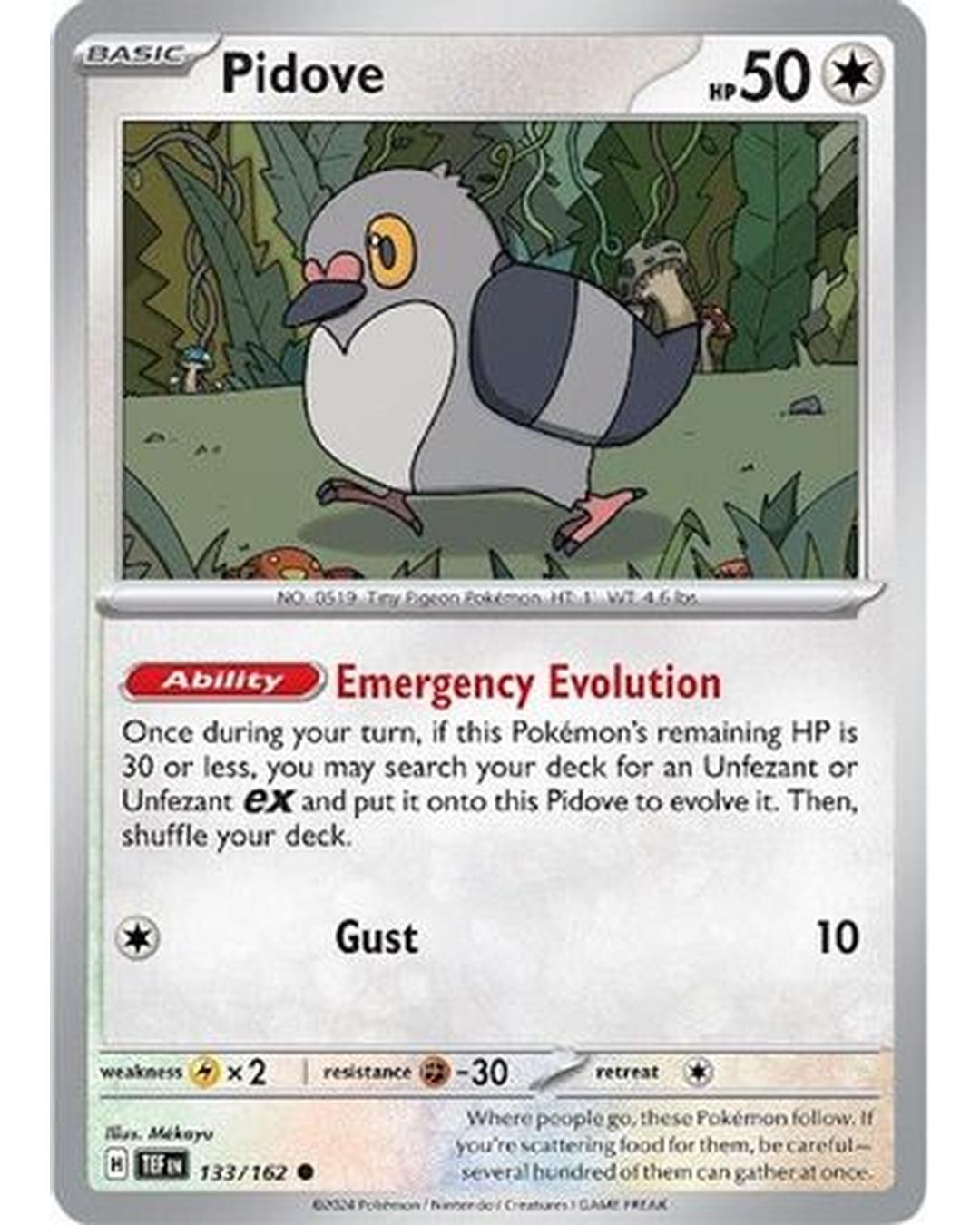 Pidove 133/162  - Reverse Holofoil SV05 Temporal Forces - Common