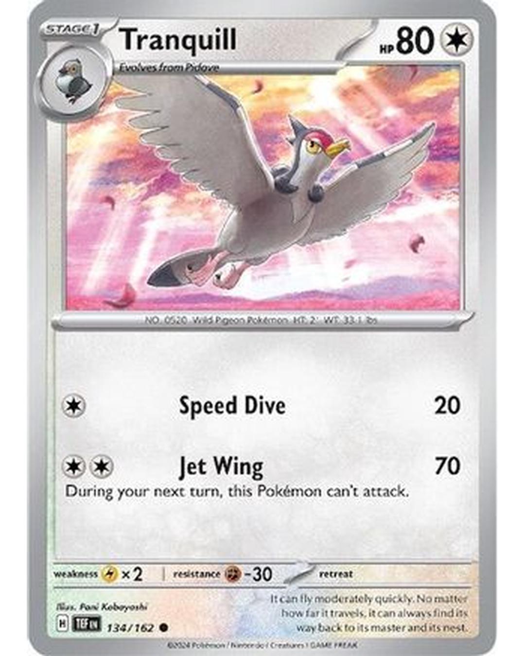 Tranquill 134/162  - Reverse Holofoil SV05 Temporal Forces - Common