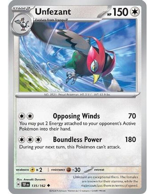 Unfezant 135/162  SV05 Temporal Forces - Uncommon