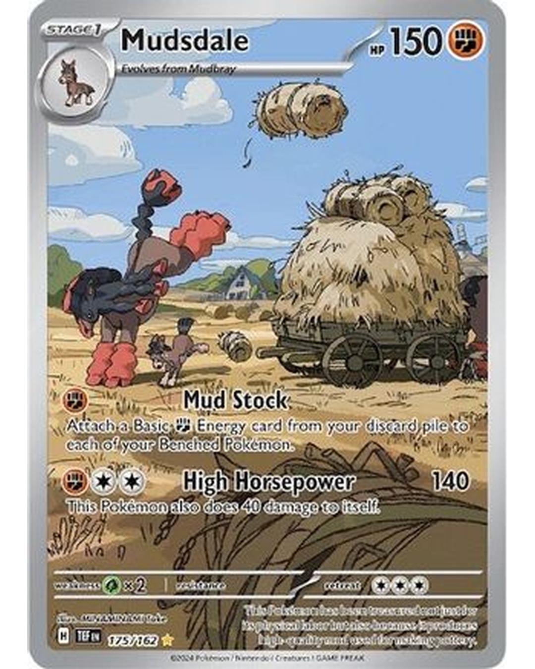 Mudsdale 175/162  - Holofoil SV05 Temporal Forces - Illustration Rare
