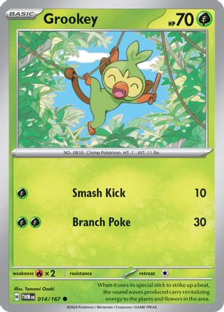 Grookey 014/167  - Reverse Holofoil SV06 Twilight Masquerade - Common