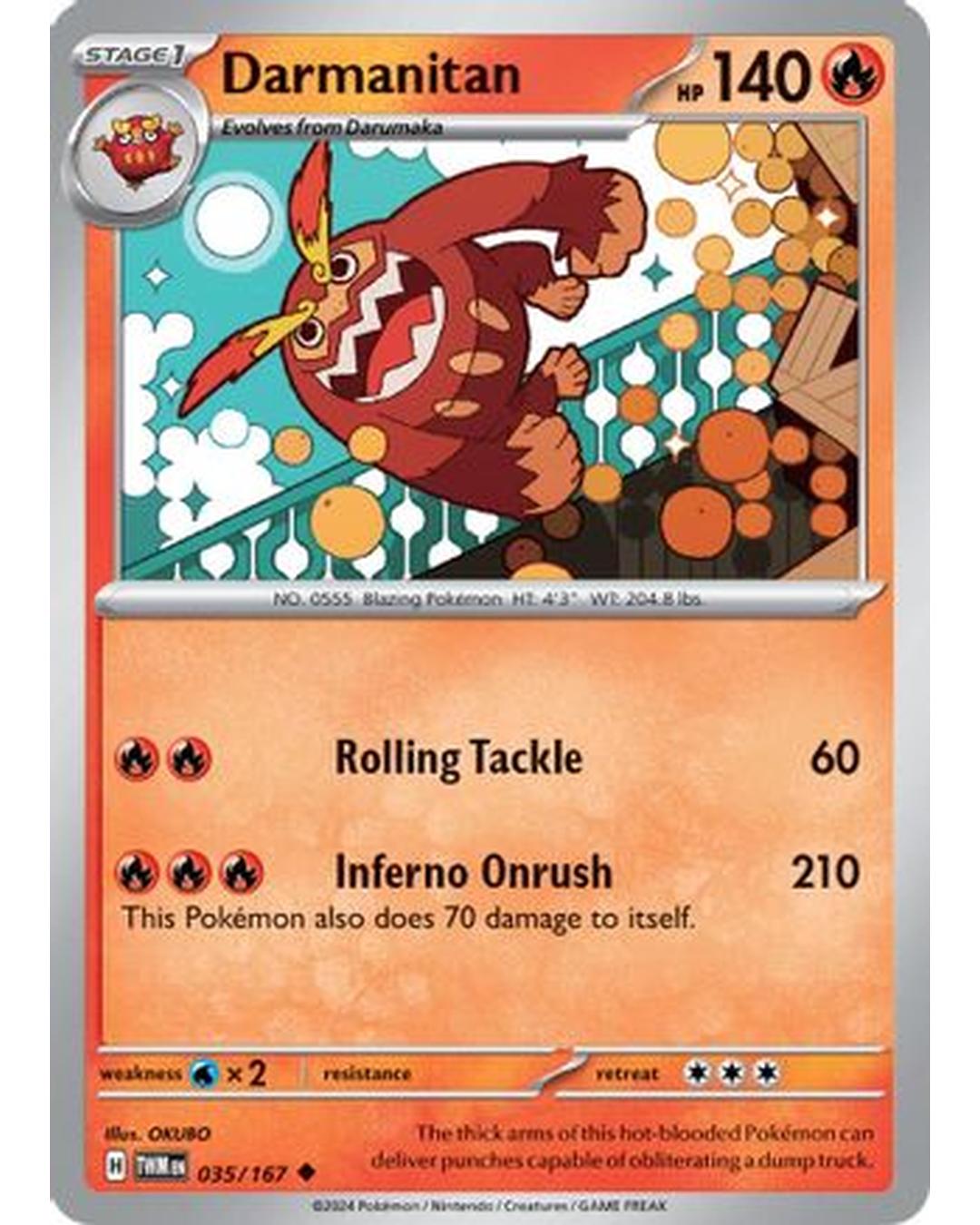 Darmanitan 035/167  SV06 Twilight Masquerade - Uncommon