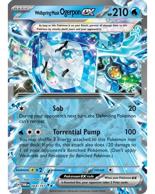 Wellspring Mask Ogerpon ex 064/167  - Holofoil SV06 Twilight Masquerade - Double Rare