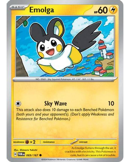 Emolga 069/167  - Reverse Holofoil SV06 Twilight Masquerade - Common