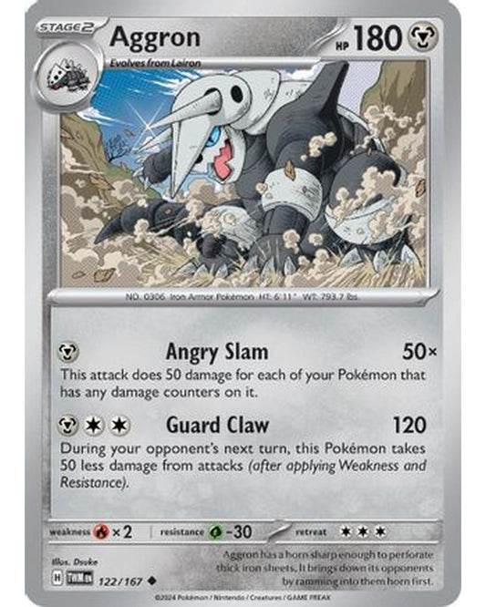 Aggron 122/167  - Reverse Holofoil SV06 Twilight Masquerade - Uncommon