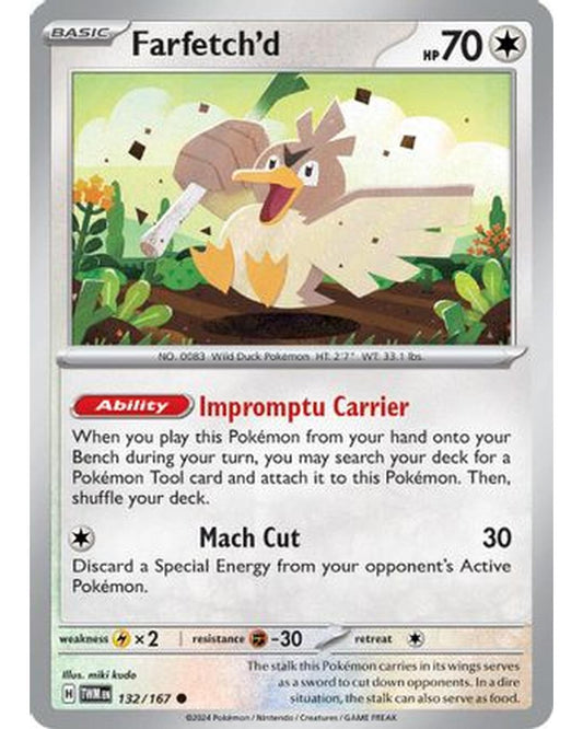 Farfetch'd 132/167  - Reverse Holofoil SV06 Twilight Masquerade - Common