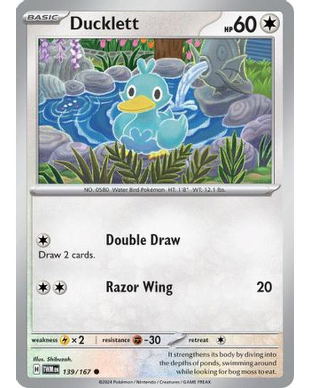 Ducklett 139/167  - Reverse Holofoil SV06 Twilight Masquerade - Common