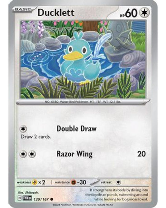 Ducklett 139/167  - Reverse Holofoil SV06 Twilight Masquerade - Common